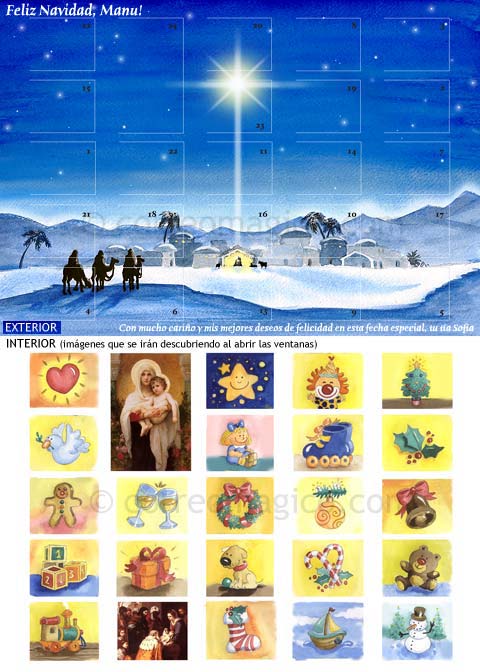 Calendario navideño
para niños. calendarionav_nochedepaz