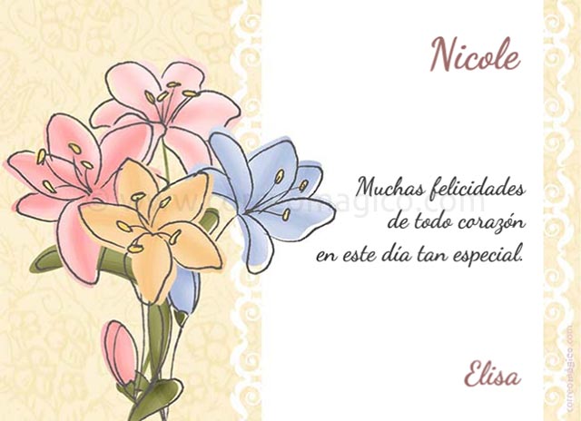 Tarjeta para personalizar de Día de la Flores ti. con tu propio texto o foto