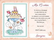 Tarjetas de cumpleaos para imprimir. Invitacin para cumpleaos de 15