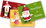 Tarjetas de Navidad para imprimir. Personajes navideos
